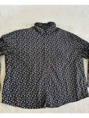 Claiborne Men’s 3XL Button Up Stretch Dress Shirt Blue Preowned Long Sleeve